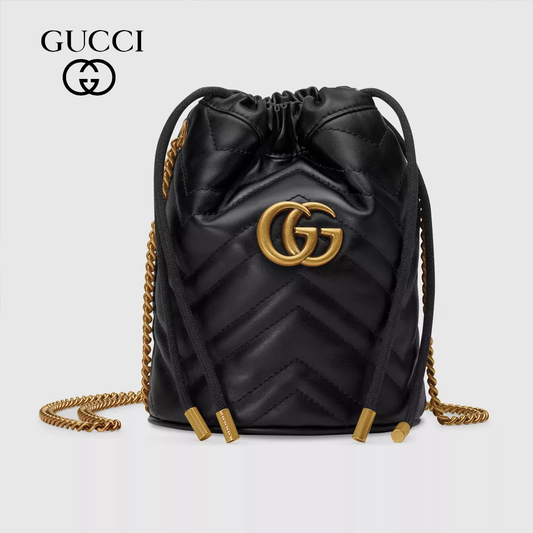 〔GGマーモント〕ミニ バケットバッグ/ホワイト レザー