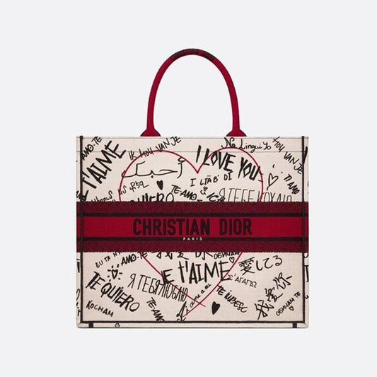 BOOK TOTE多色落書き模様の刺繍