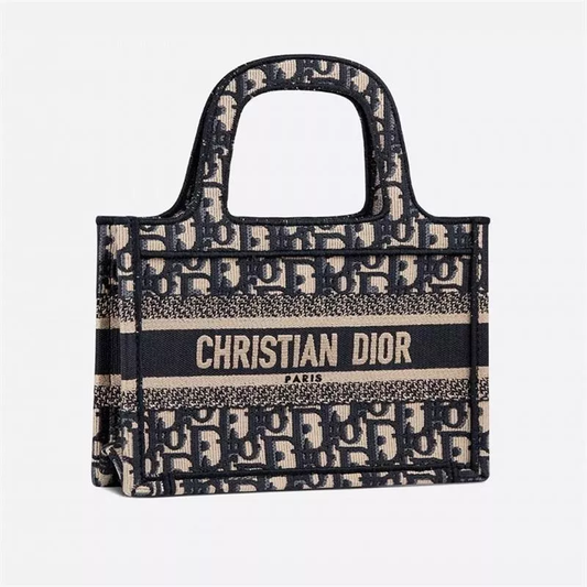 【DIOR】ディオール オブリーク 刺繍 ブックトートミニバッグ
