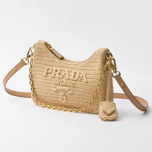 【大人気】PRADA プラダ◆Re-edition ミニバッグ チェーン ストラップ付 22*18*6CM 240920
