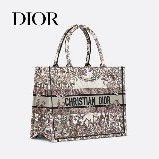DIOR-刺繍入りトートバッグ(ミディアム)(36 x 27.5 x 16.5 cm)