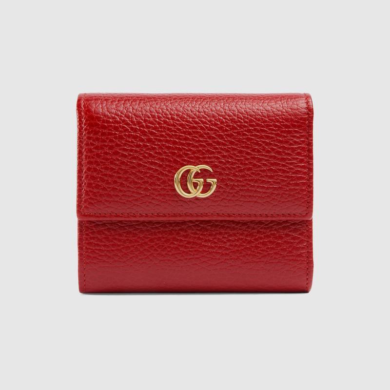 【GUCCI】〔GGマーモント〕レザー 三つ折り ウォレット