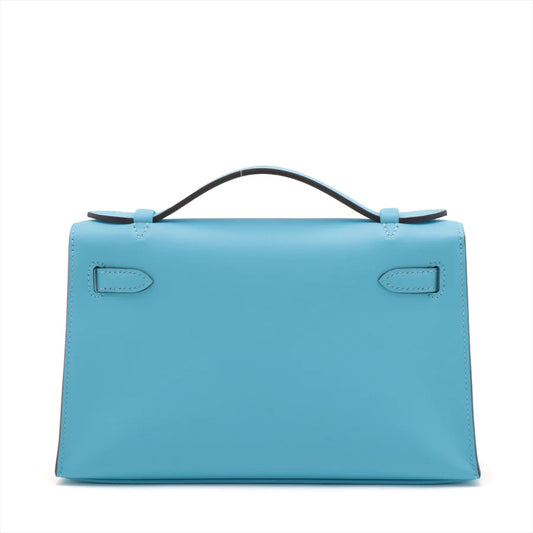 エルメス ポシェットケリー ヴォースイフト ブルーノール シルバー金具