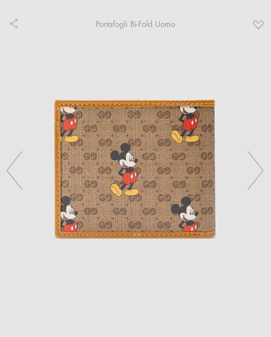 GG X Disneyグッチディズニー限定モデルネズミ年ミッキー老花二つ折り男性財布