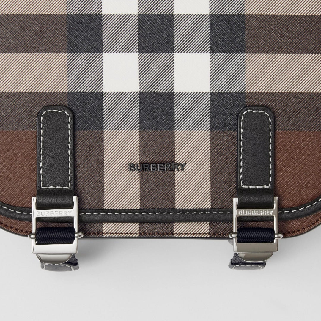 【BURBERRY】バーバリー チェック レザーメッセンジャーバッグ