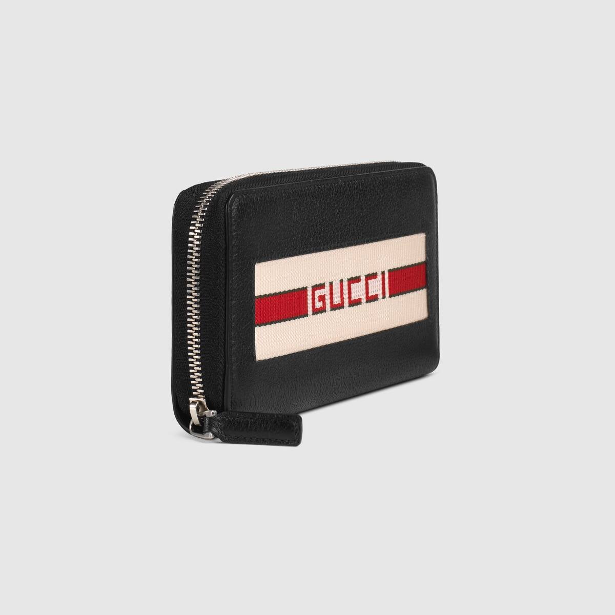 GUCCI ストライプ レザー ジップアラウンドウォレット
