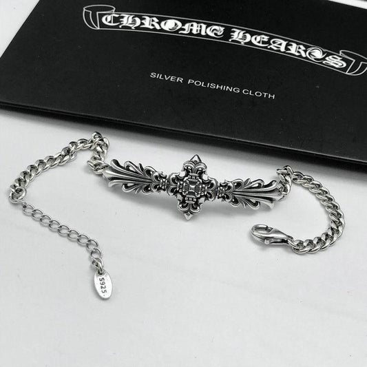 最安値に挑戦 クロムハーツ CHROME HEARTS925スターリングシルバーパーソナリティクロスブレスレットファッションヴィンテージシル