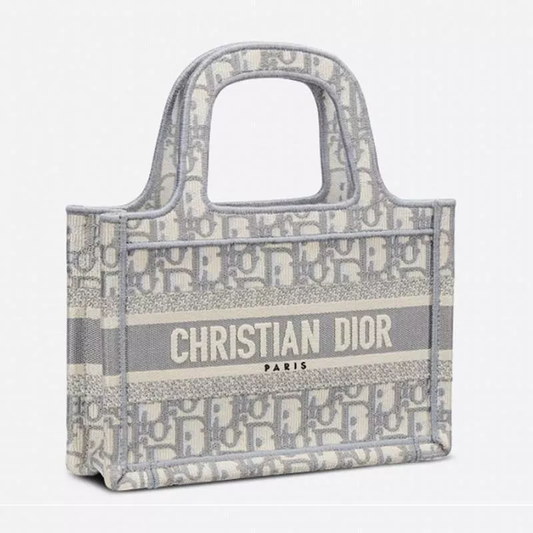 【DIOR】 ディオール オブリーク 刺繍 ブックトートミニバッグ