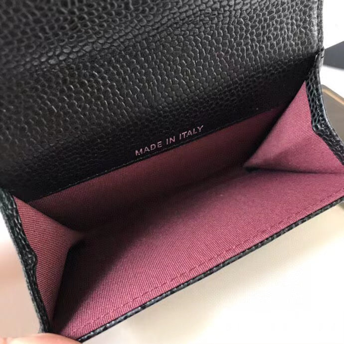 Chanel Classic Leather Wallet In Black