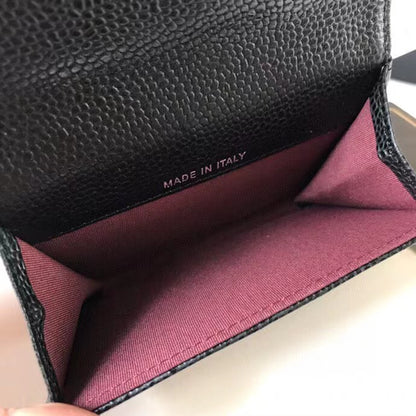 Chanel Classic Leather Wallet In Black