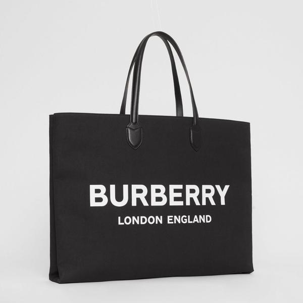【BURBERRY】VIP価格で関送込★ロゴデティールキャンバス トート