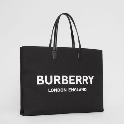 【BURBERRY】VIP価格で関送込★ロゴデティールキャンバス トート