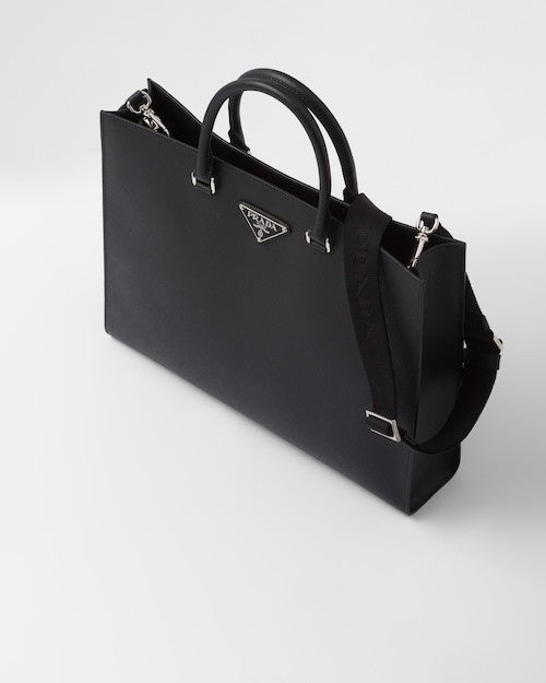★PRADA直営店★ブラック サフィアーノレザー トートバッグ
