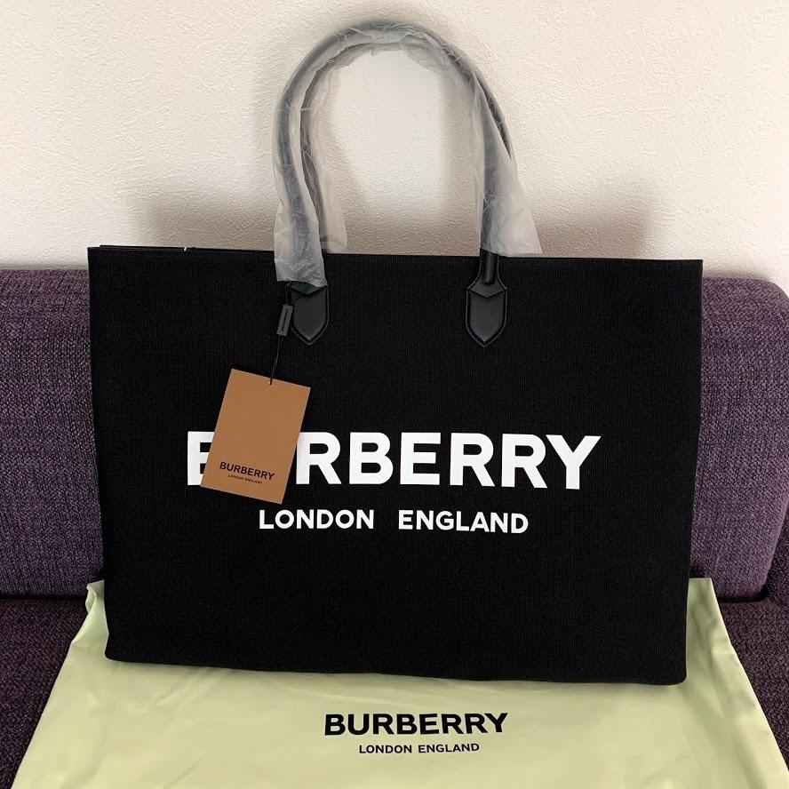 【Burberry】ロゴデティールキャンバス トート