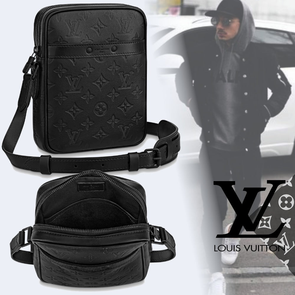 【ルイヴィトン】NEW!シャドーブラック☆スリムバッグDANUBE