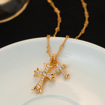 【Chrome Hearts】ネックレス、ダブルクロスネックレス高いファッションセンス