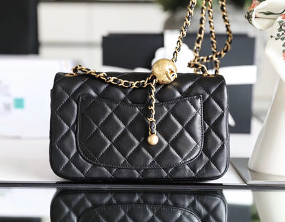 Chanel classic flap mini with golden ball