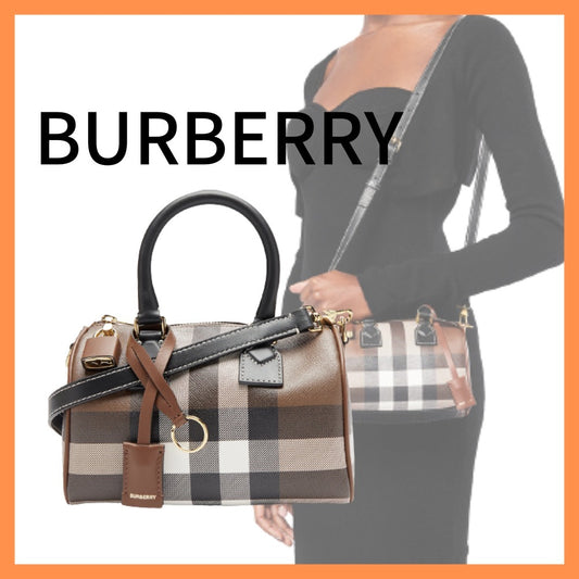 BURBERRY /　レディース チェック ミニ ボウリング バッグ