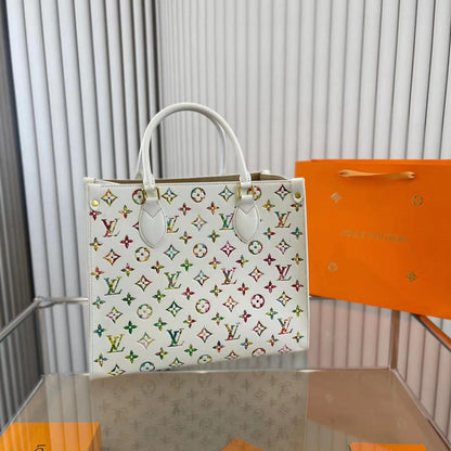 L&v カラフルなパターン ハンドバッグ ショッピングバッグ【50%オフ 送料無料】