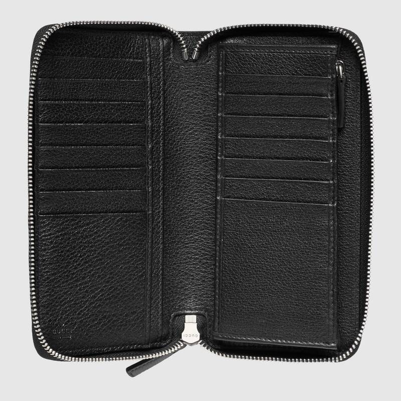 GUCCI ストライプ レザー ジップアラウンドウォレット