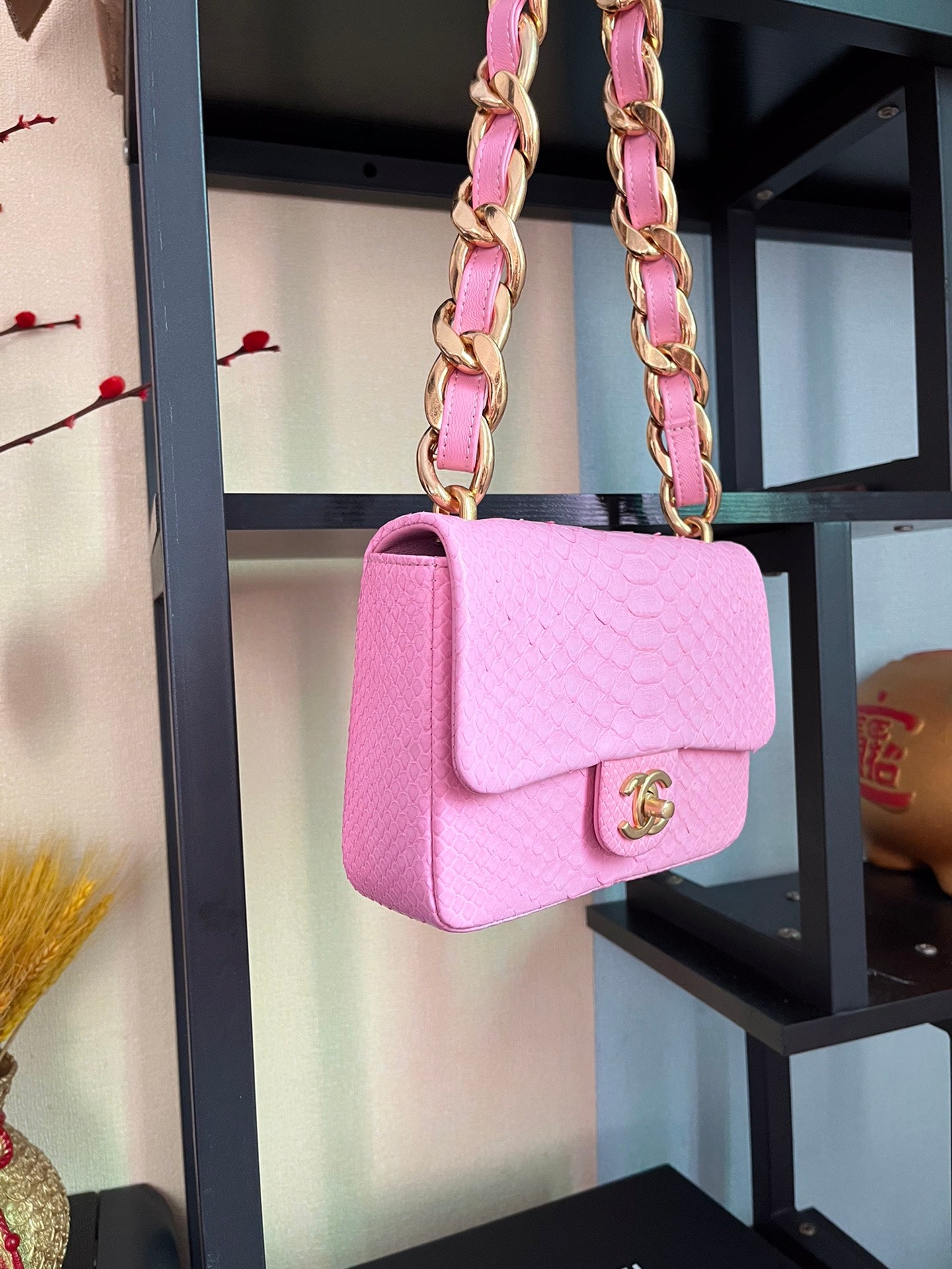 BOLSA CHANEL 2.55 PYTHON FLAP BAG AS3214