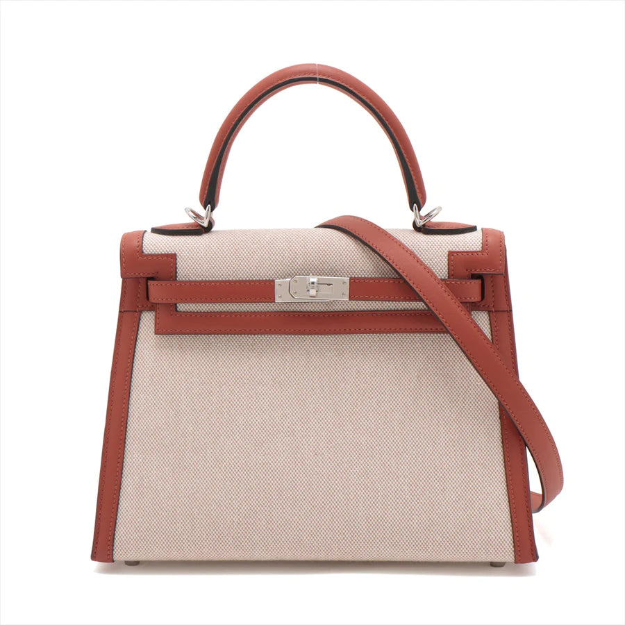 エルメス ケリーヴェルソ25 トワルアッシュ×ヴォースイフト キュイーブル