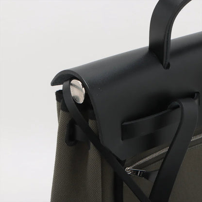 エルメス エールバッグジップPM トワルミリタリー カーキ シルバー金具