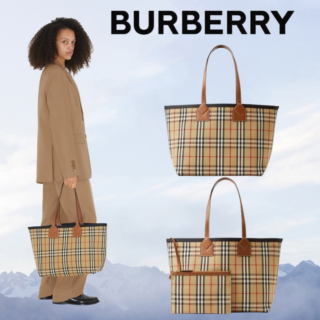 【BURBERRY】🔥雑誌掲載！ミディアム ロンドン トートバッグ💓日本人気上昇中↑↑↑今すぐ欲しい！