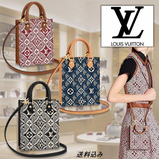 【LOUIS VUITTON】 ルイヴィトン 新作 プティットサックプラ Since1854 2色 モノグラム ジャガード ハンドバッグ ショルダーバッグ 2way ミニトートバッグ ボディバッグ ポシェット ブランド
