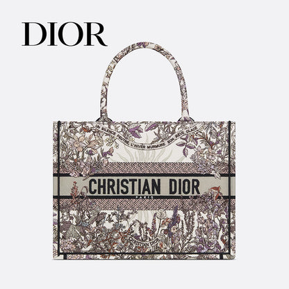 DIOR-刺繍入りトートバッグ(ミディアム)(36 x 27.5 x 16.5 cm)