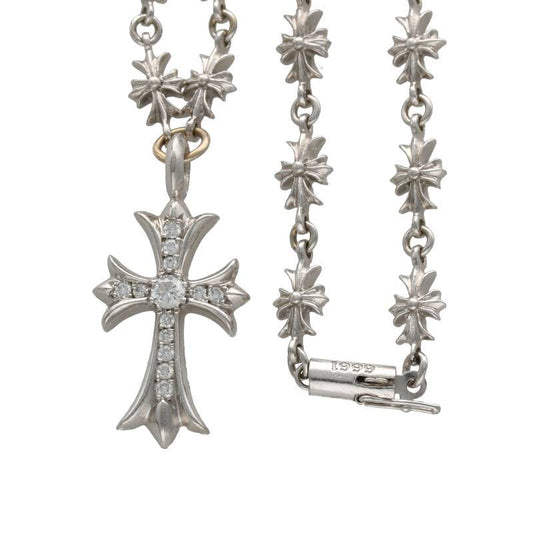 クロムハーツ/Chrome Hearts　 サイズ:18inch 【18KWG TNY CRSF CH PLS18/タイニーファットクロス】