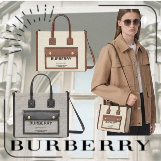 【BURBERRU】確保済★Burberry★Freyaキャンバス＆レザーミニバッグ【バッグ】