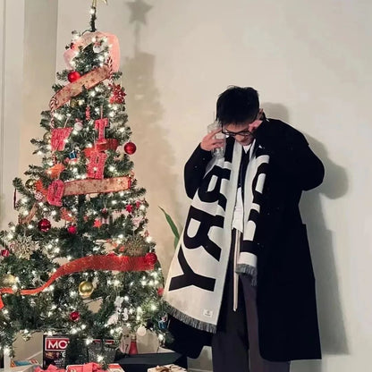 BURBERRY ロゴウールジャガードマフラー 190*35cm