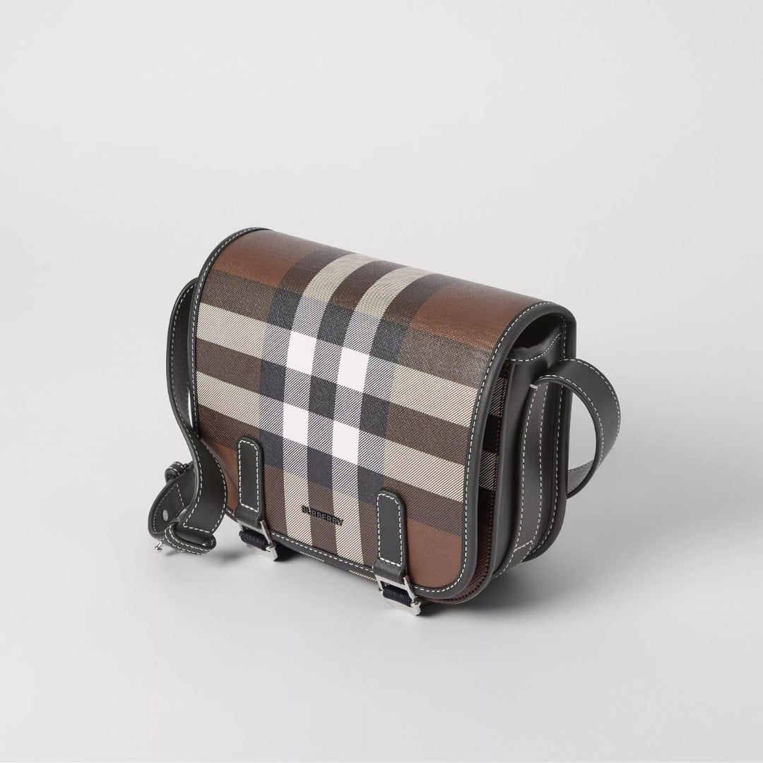 【BURBERRY】バーバリー チェック レザーメッセンジャーバッグ