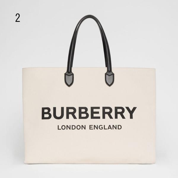 【BURBERRY】VIP価格で関送込★ロゴデティールキャンバス トート