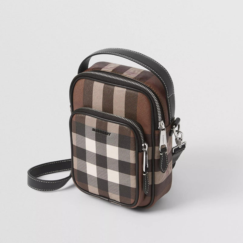 人気【BURBERRY】バーバリー チェック＆レザー ショルダーバッグ