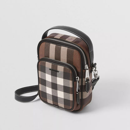 人気【BURBERRY】バーバリー チェック＆レザー ショルダーバッグ