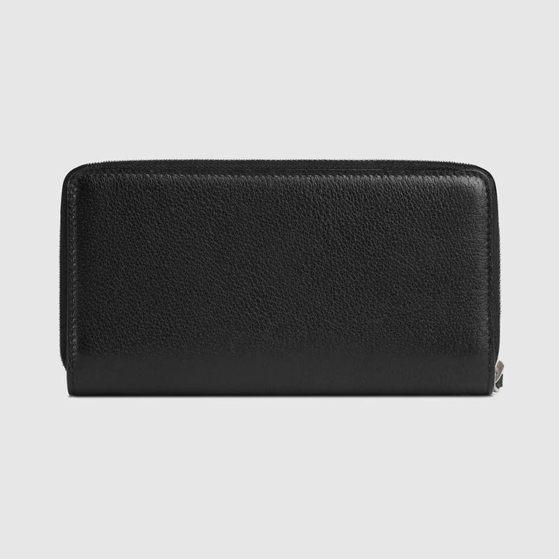 GUCCI ストライプ レザー ジップアラウンドウォレット