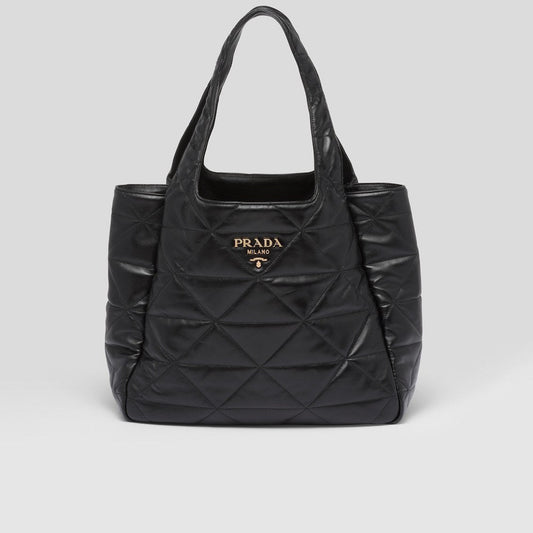 ★PRADA直営店★トップステッチ ラージ レザー トートバッグ