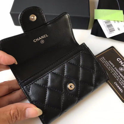 Chanel Classic Leather Wallet In Black
