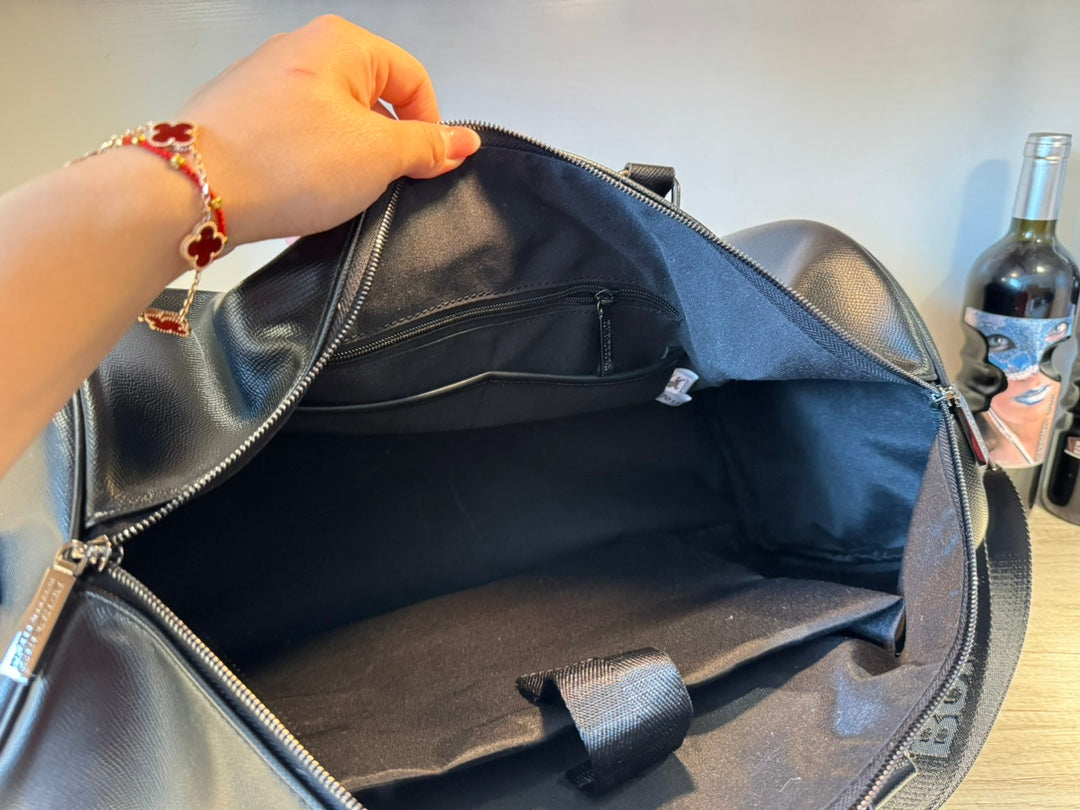 ♦Burberry♦2024 パッチワーク レザー ウェビング レター トラベル バッグ カップル モデル