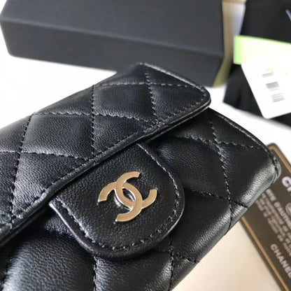Chanel Classic Leather Wallet In Black