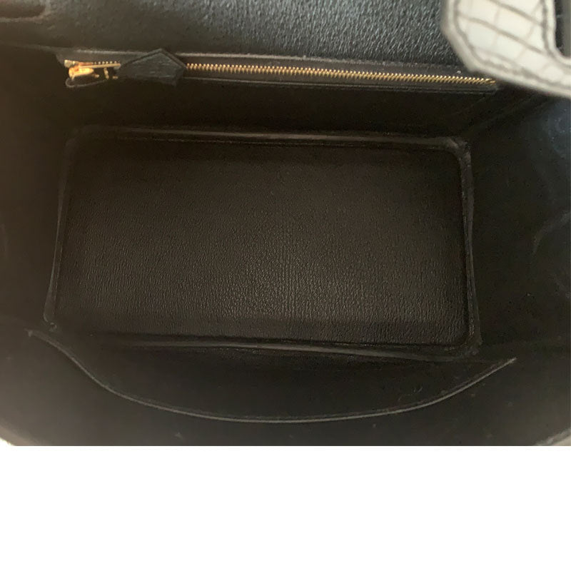 HERMES バーキン25 ポロサス クロコダイル ニロティカス 黒G金具