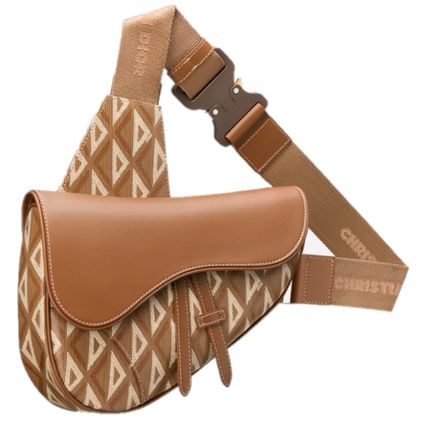 DiorEssentials SADDLE バッグ CD Diamond キャンバス & スムースカーフスキン