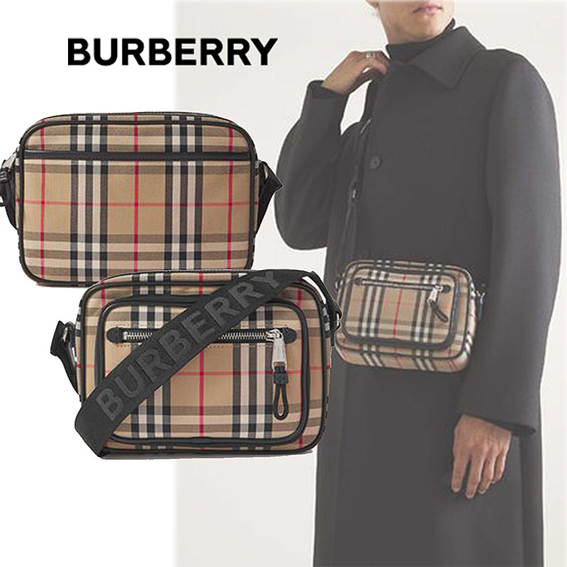 【Burberry】チェック キャンバス メッセンジャー