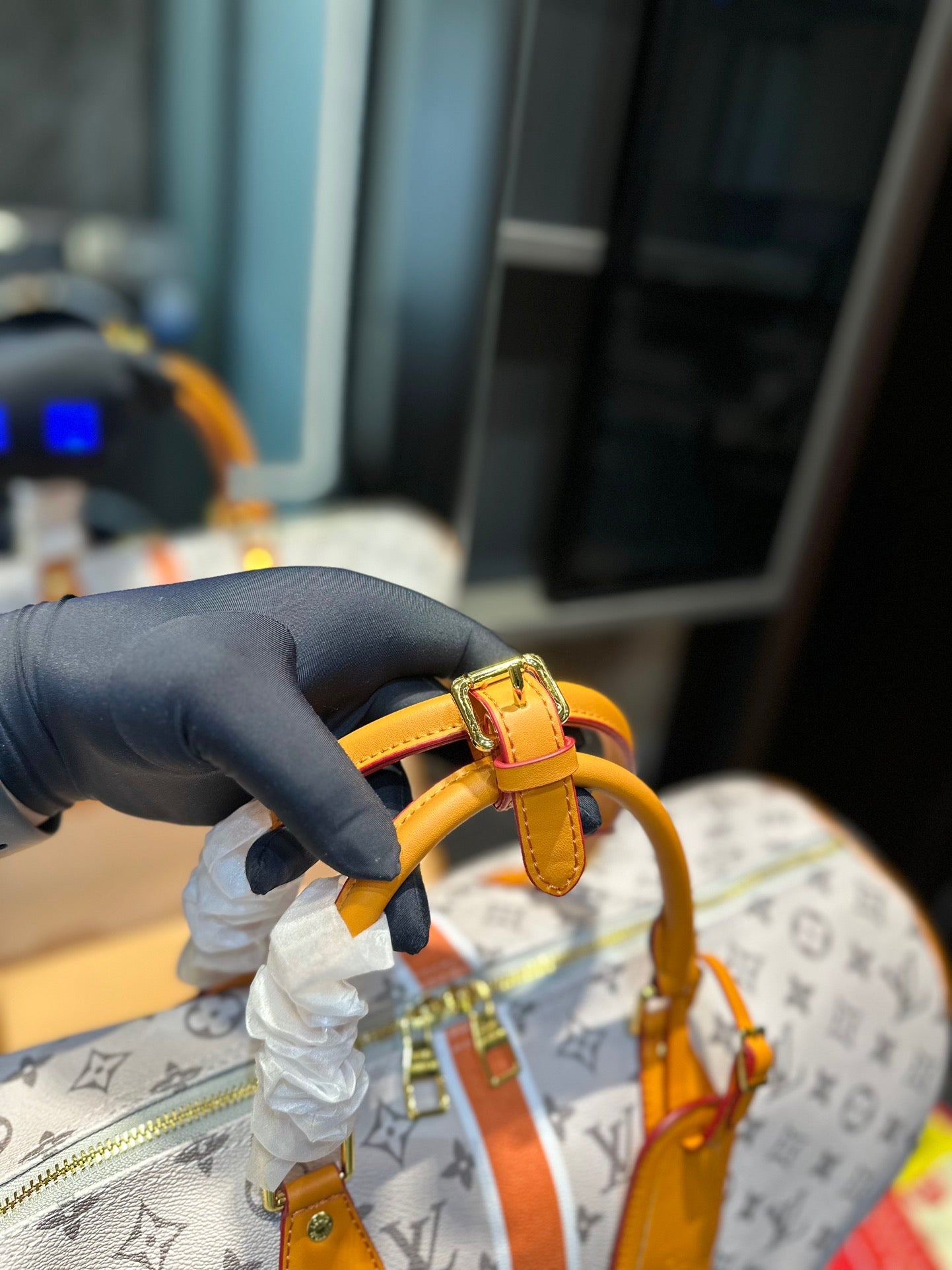 【L&V】23 トラベルバッグ 1854lvバッグ印刷 大容量 45cm*32cm