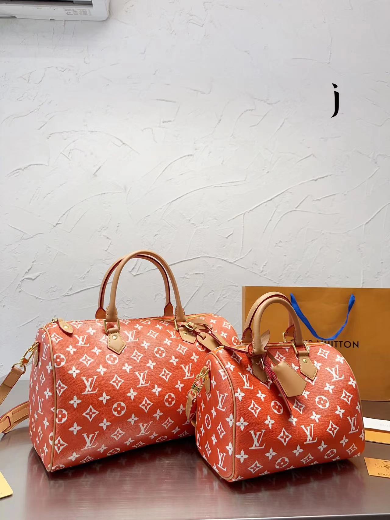 L&V トラベルバッグ レザーバッグ 大容量[限定オファー]