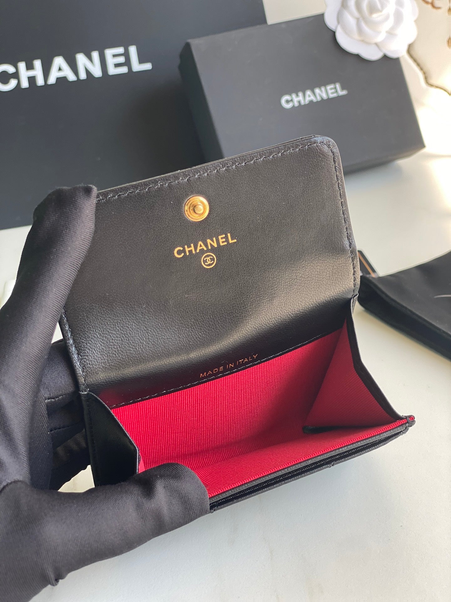 CHANEL 19 FLAP CARD HOLDER AP1790