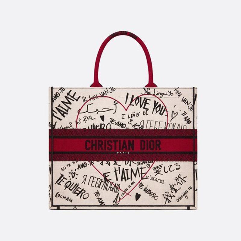 BOOK TOTE多色落書き模様の刺繍