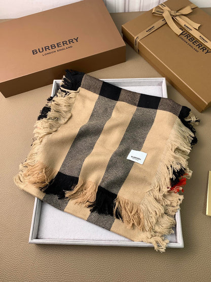 【2024】【BURBERRY バーバリー】オートクチュール ファッション トランジショナル カラー ロング ビアード スカーフ35*240CM